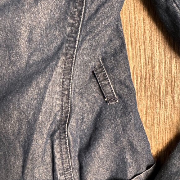 Vtg Talbots Denim Chore Coat Womens Size 4‎ Trench Jean Long Pocket Lightweight - Picture 4 of 8